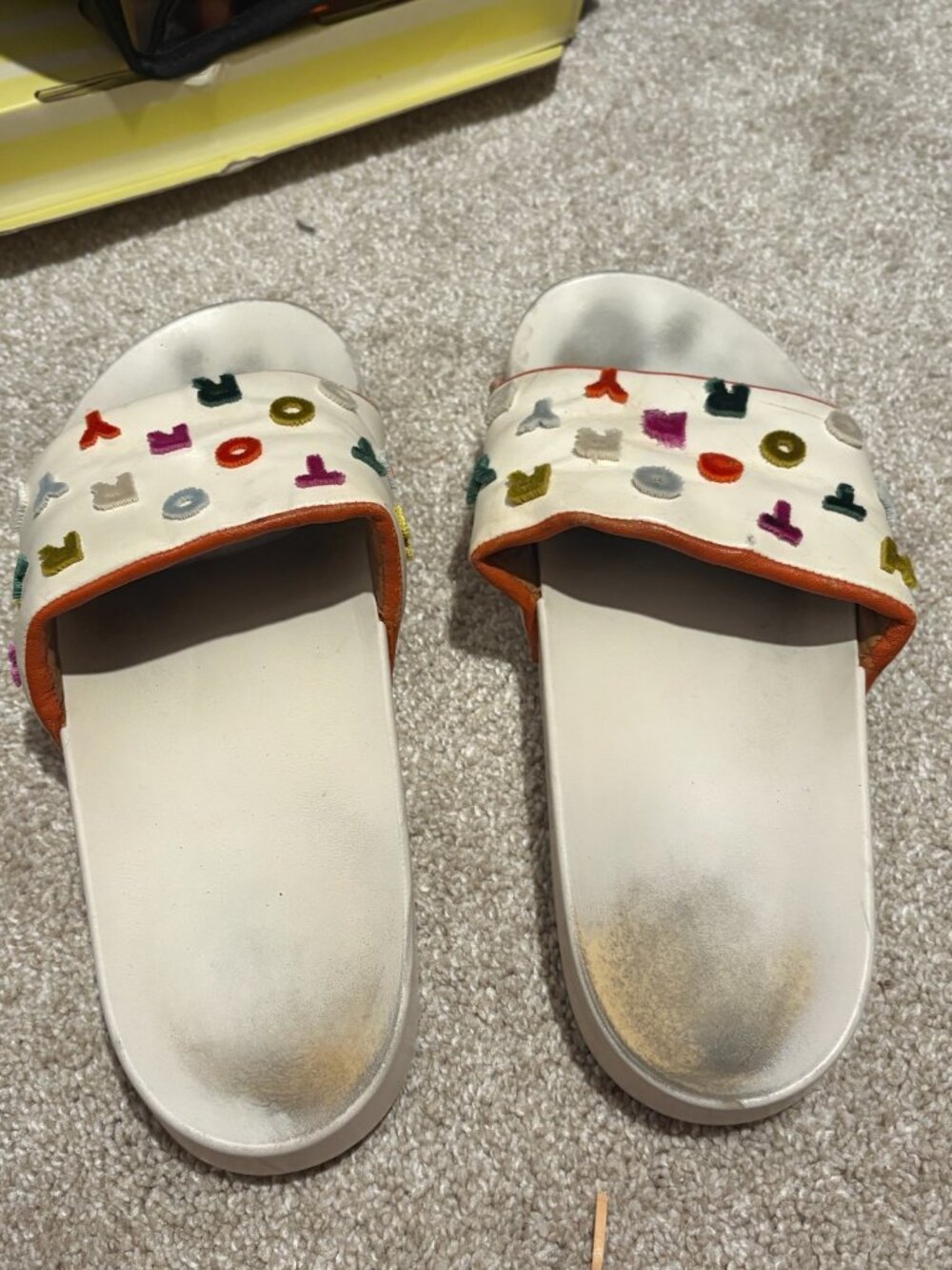 Tory Burch Embroidered Slide Sandals size 9